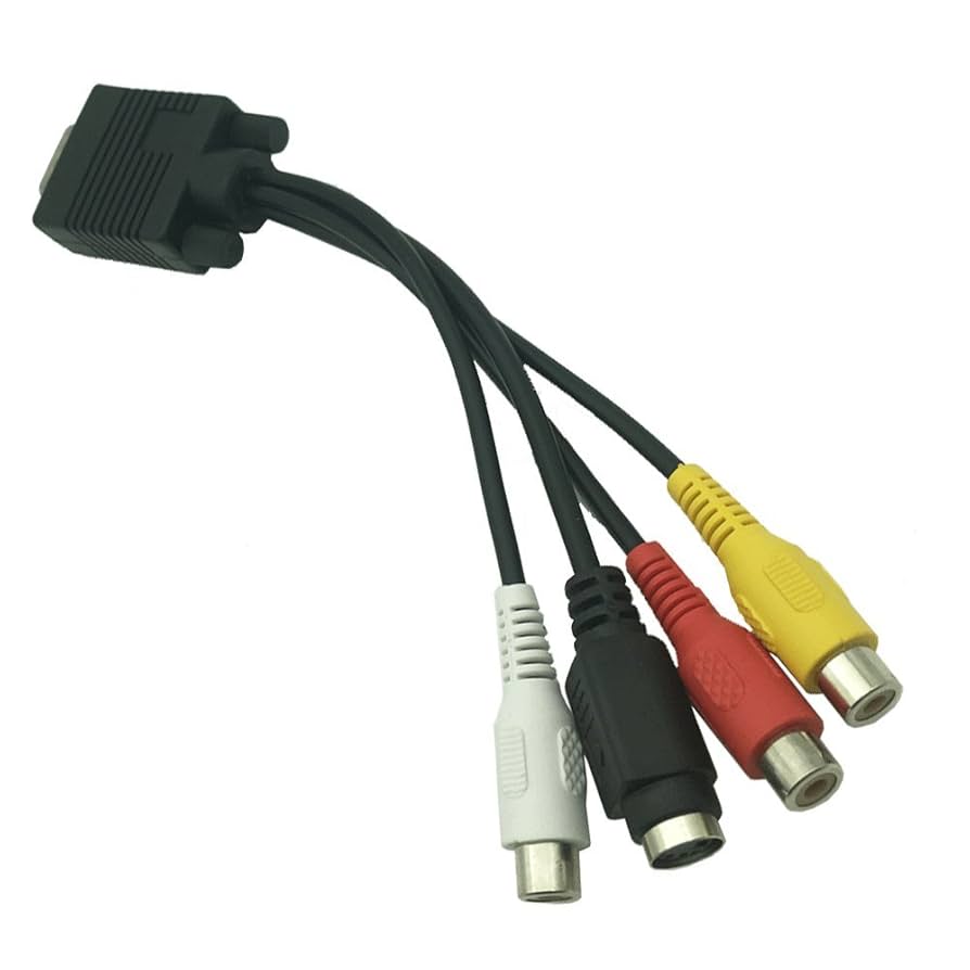VGA - TV S-Video 3 RCA PC アダプタケーブル Amazon | Like-You VGAからRCAケーブル、VGA から TV Sビデオ 3
